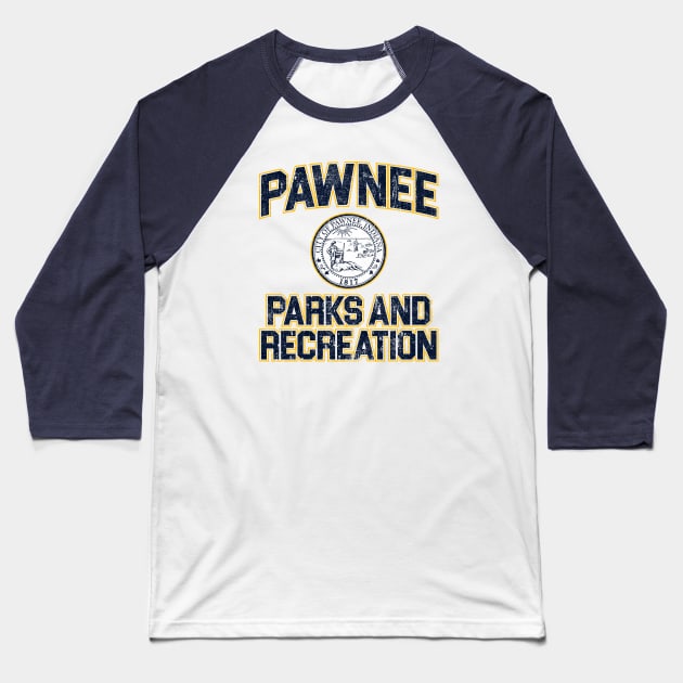 Pawnee Parks and Recreation (Variant) Baseball T-Shirt by huckblade